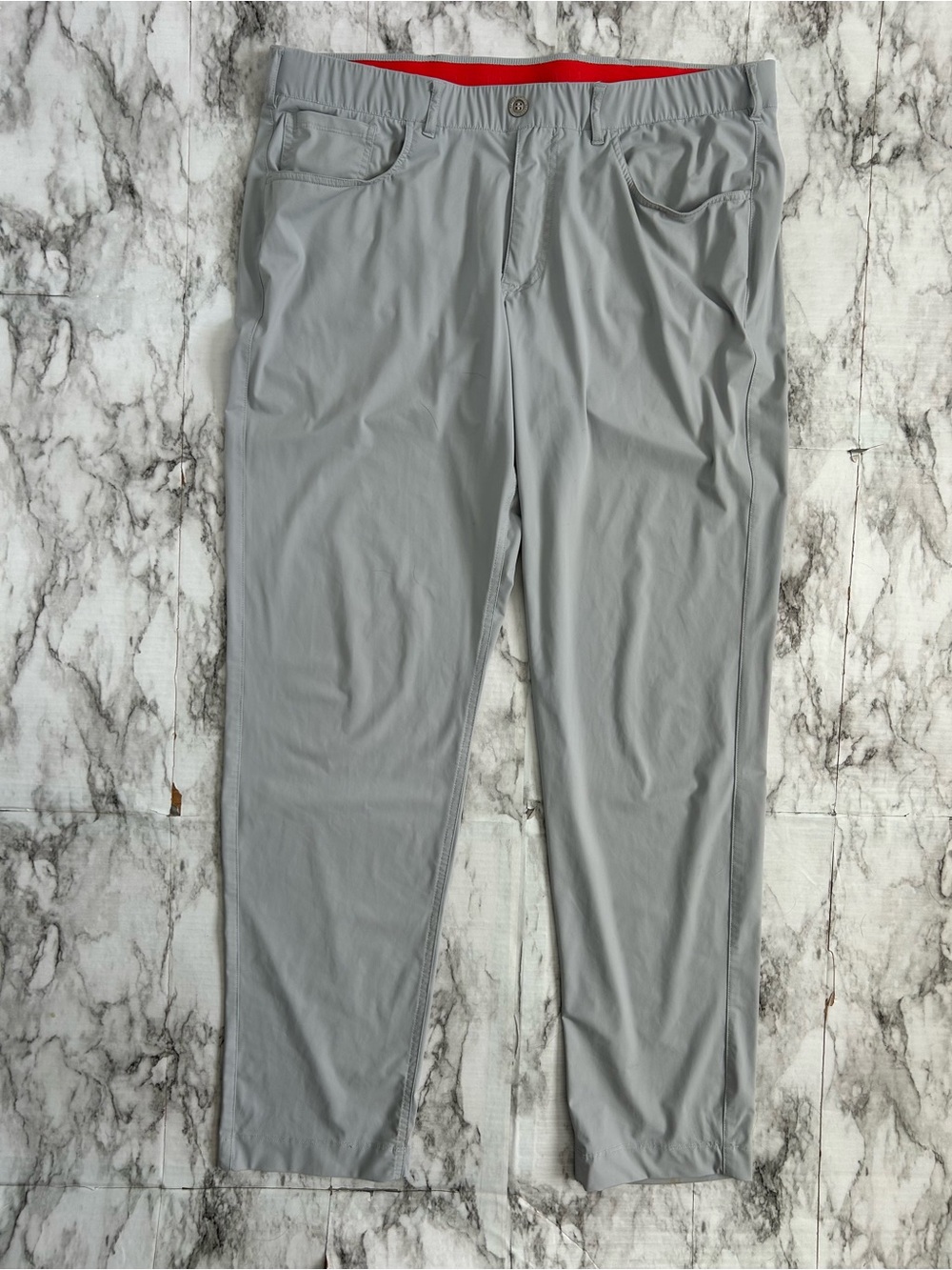 Redvanly | men’s XL Kent performance Pull on pants trouser golf in light gray